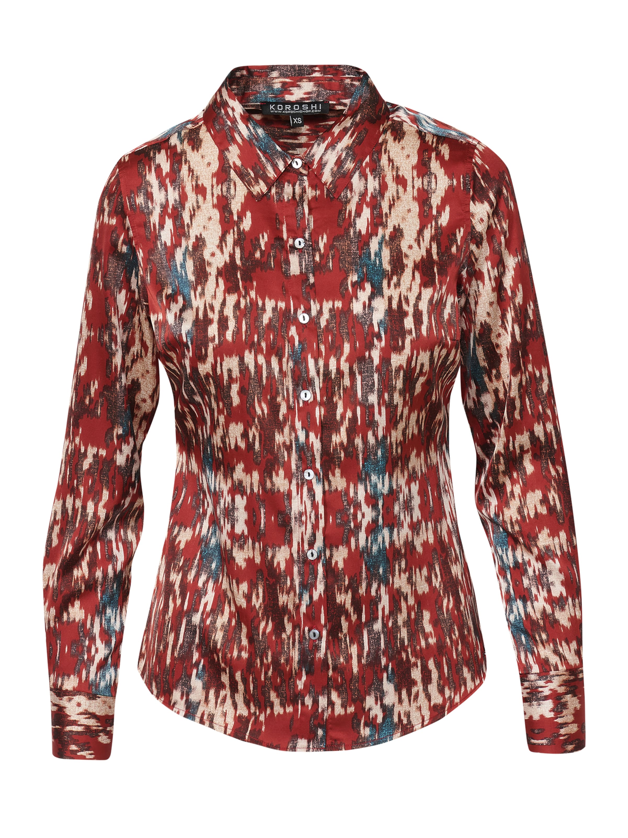 KOROSHI Blouse in Blue / Bronze / Blood red, Item view