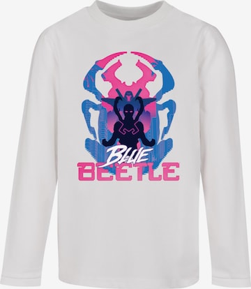 ABSOLUTE CULT Shirt 'Blue Beetle - Posing' in Wit: voorkant