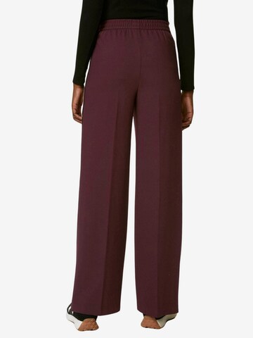 Wide leg Pantaloni di Marks & Spencer in rosso