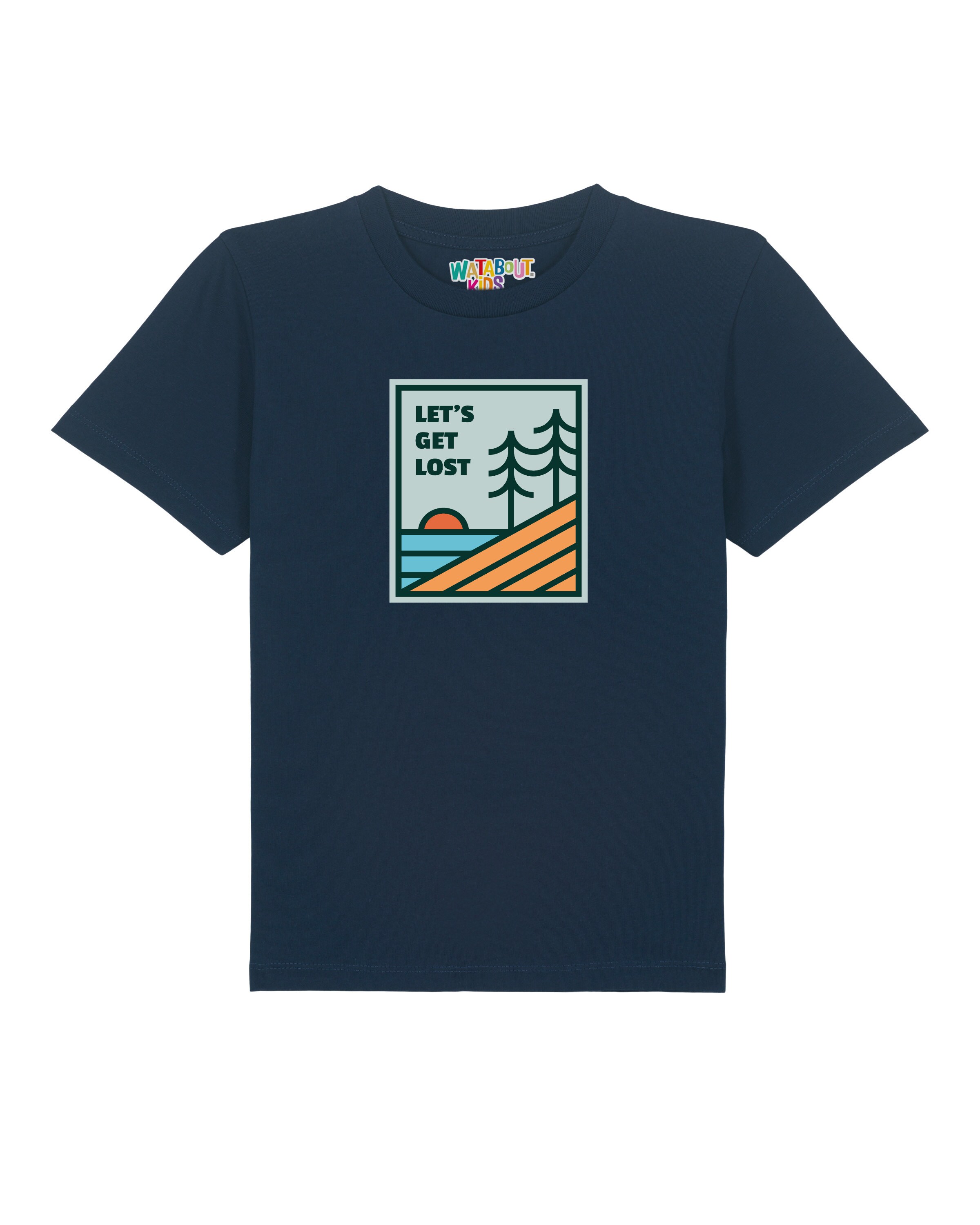 watabout.kids Shirt 'Let's Get Lost' in Blue: front