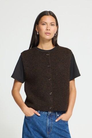 ICHI Strikvest 'PANORA ' i brun: forside