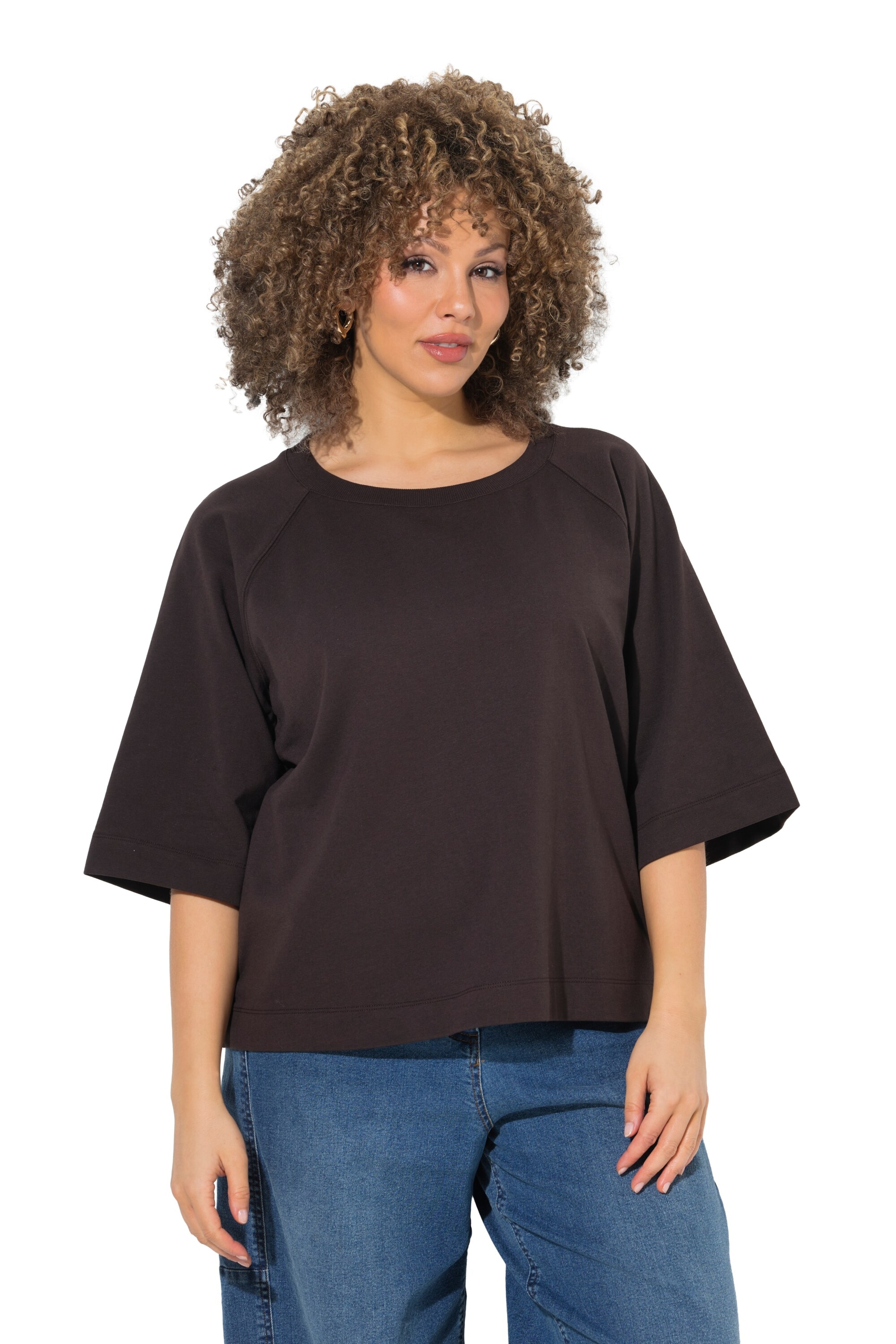 Ulla Popken Sweatshirt in Brown: front