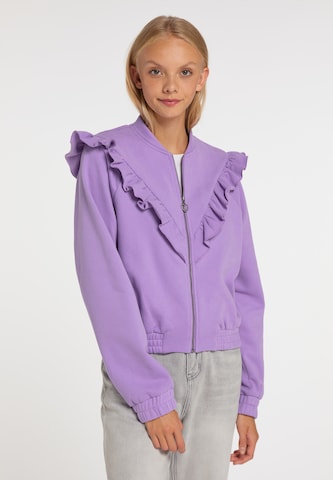 MYMO Zip-Up Hoodie in Purple: front