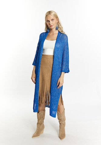 IZIA Gebreid vest in Blauw: voorkant