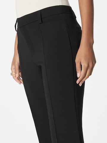 Gina Tricot Flared Trousers with creases 'Rosie' in Black