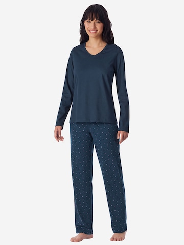 SCHIESSER Schlafanzug ' Casual Essentials ' in Blau: Vorderseite