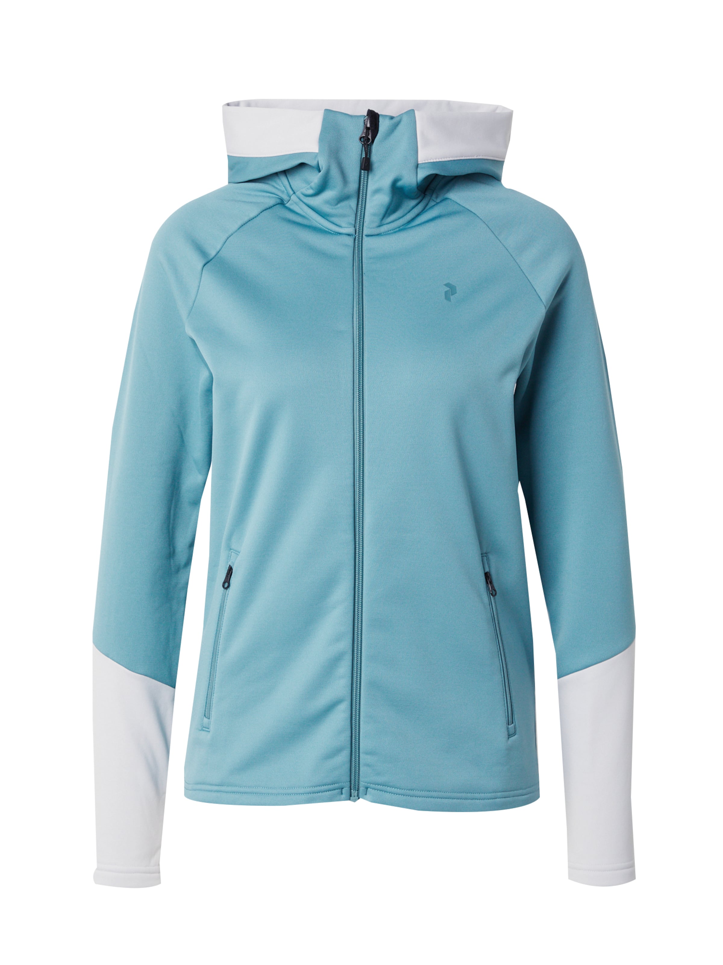 PEAK PERFORMANCE Спортна жилетка с качулка 'Rider Essentials' в зелено: отпред