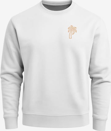 Neverless Sweatshirt 'Palm Lineart Logo' in Weiß: Vorderseite