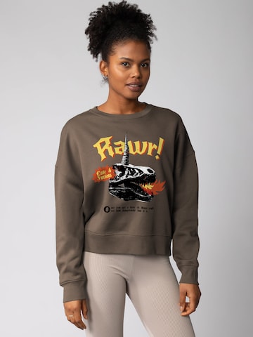 Sweat-shirt 'Rawr ' Watapparel en marron : devant