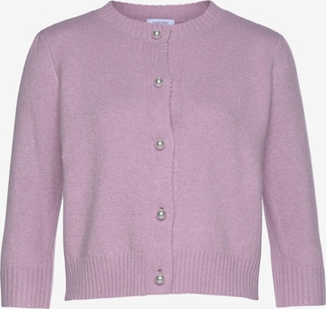 LASCANA Knit Cardigan in Purple: front