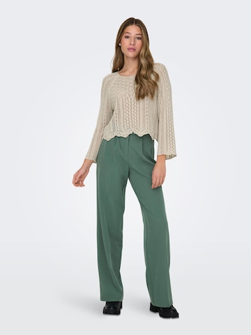 ONLY Wide leg Pleat-Front Pants in Green