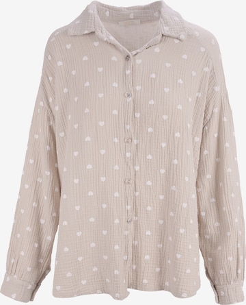 Chemisier 'Liya' Seasons of April en beige : devant