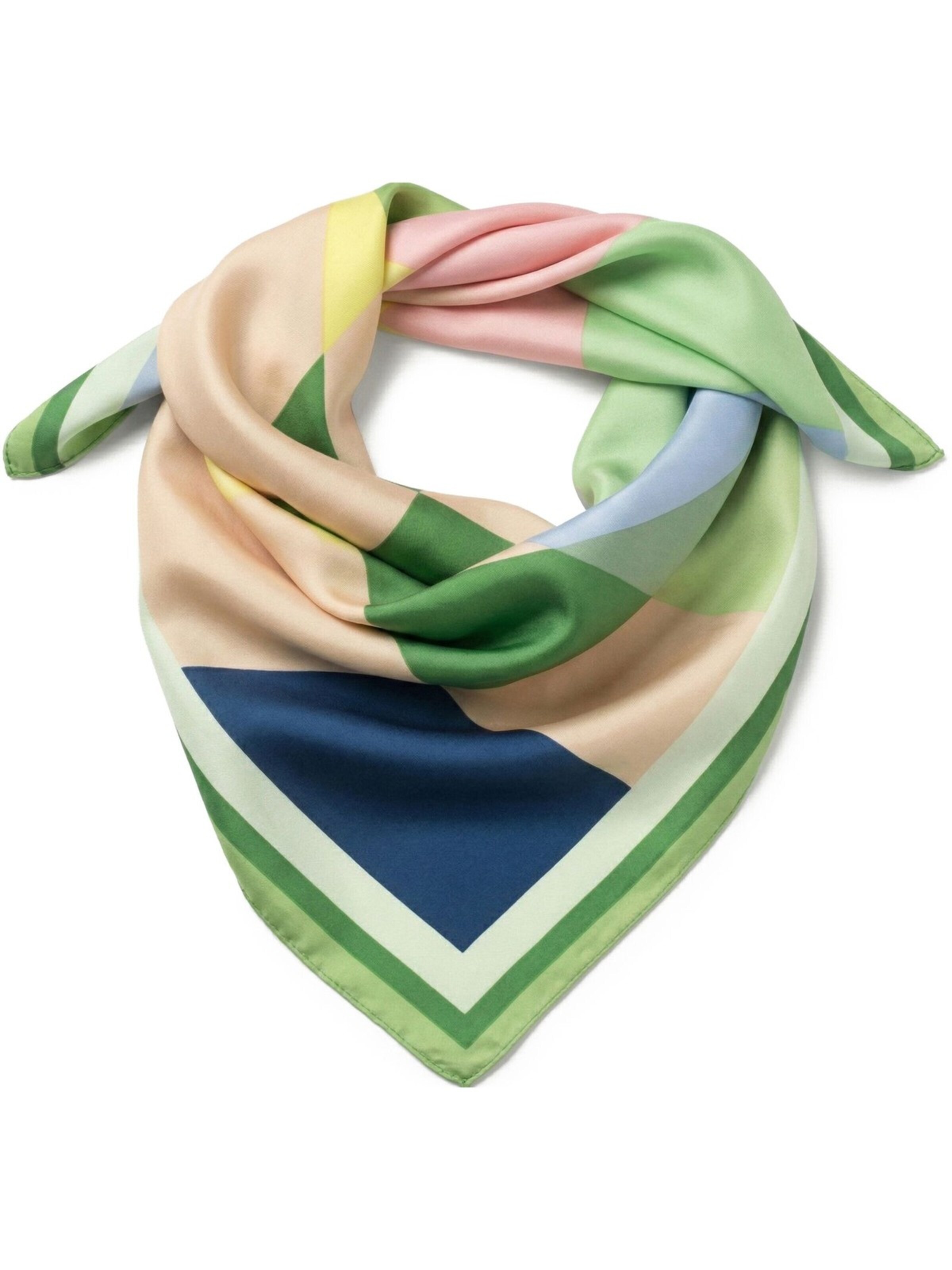 styleBREAKER Tuch 'Geometrisches Nickituch im Colour Blocking Design'‌‌‌‌ in Grün: Vorderseite