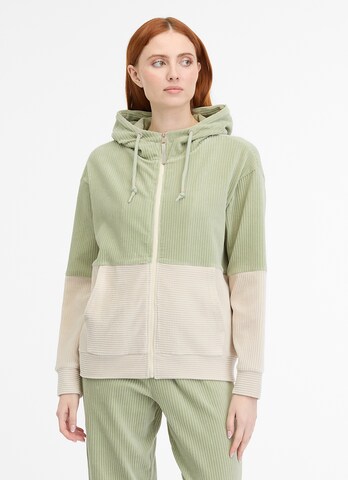 Ragwear Zip-Up Hoodie in Green: front
