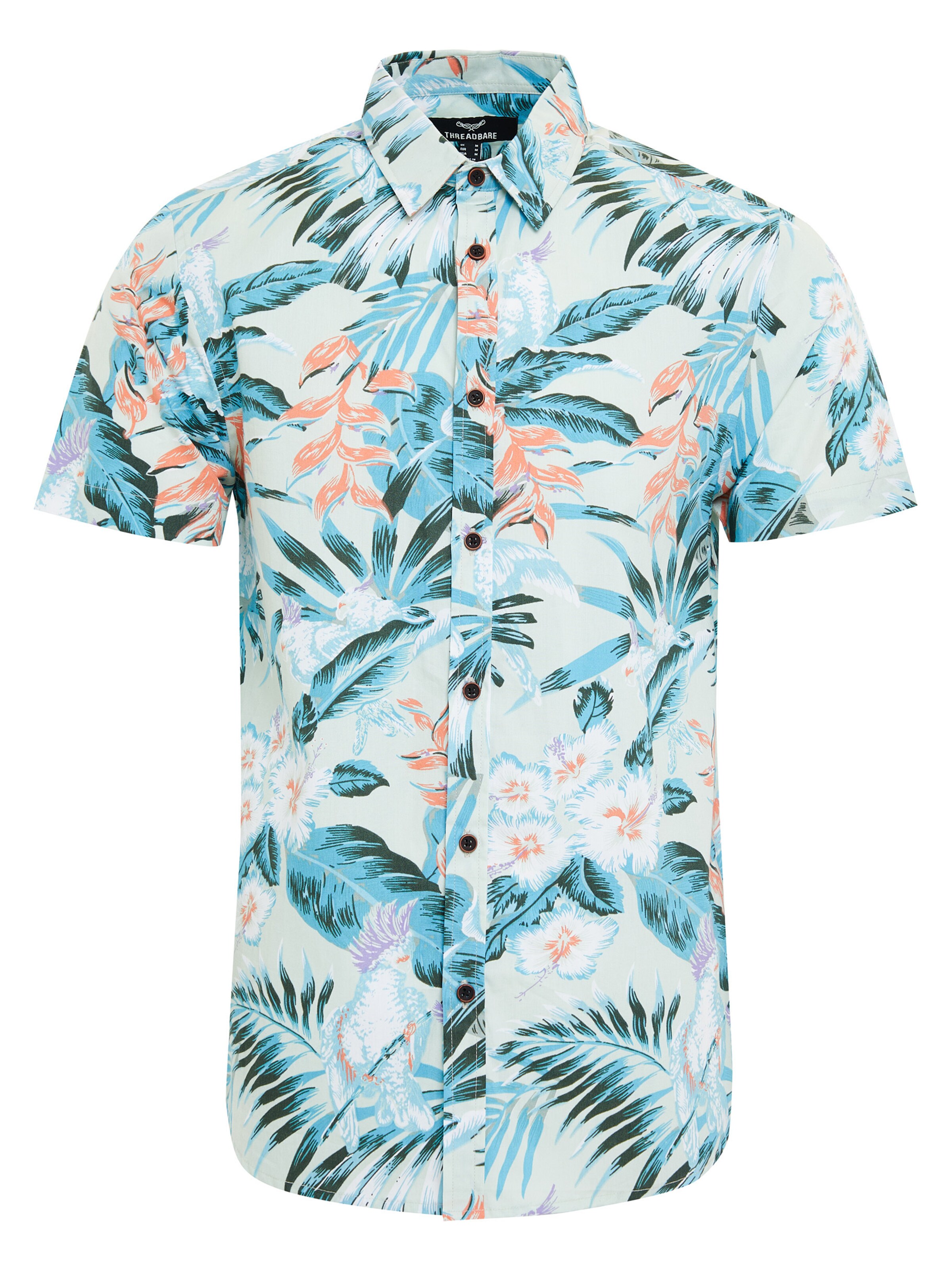 Threadbare Regular Fit Hemd 'Tropical' in Blau: Vorderseite
