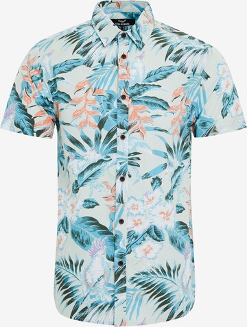 Threadbare Regular fit Overhemd 'Tropical' in Blauw: voorkant