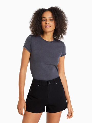 Loosefit Jean Bershka en noir : devant