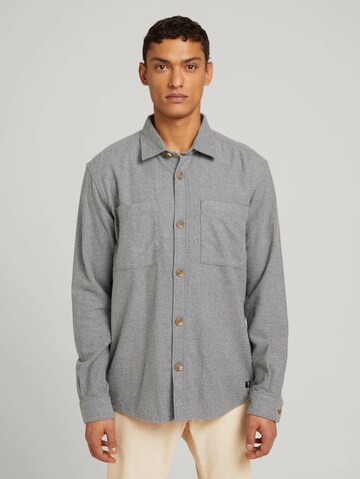 TOM TAILOR DENIM Regular Fit Hemd in Grau: predná strana