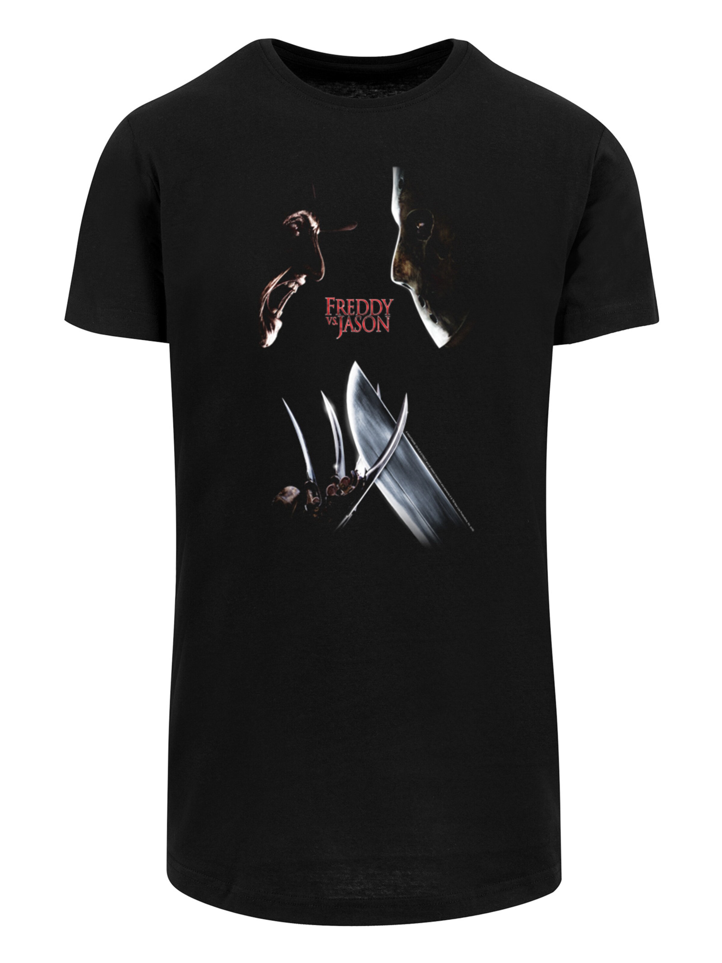 T-Shirt 'Nightmare On Elm Street Freddy Vs Jason' F4NT4STIC en noir : devant