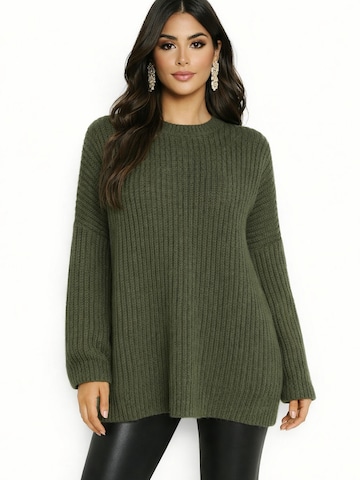 Worldclassca Oversized Sweater 'Dicker' in Green: front