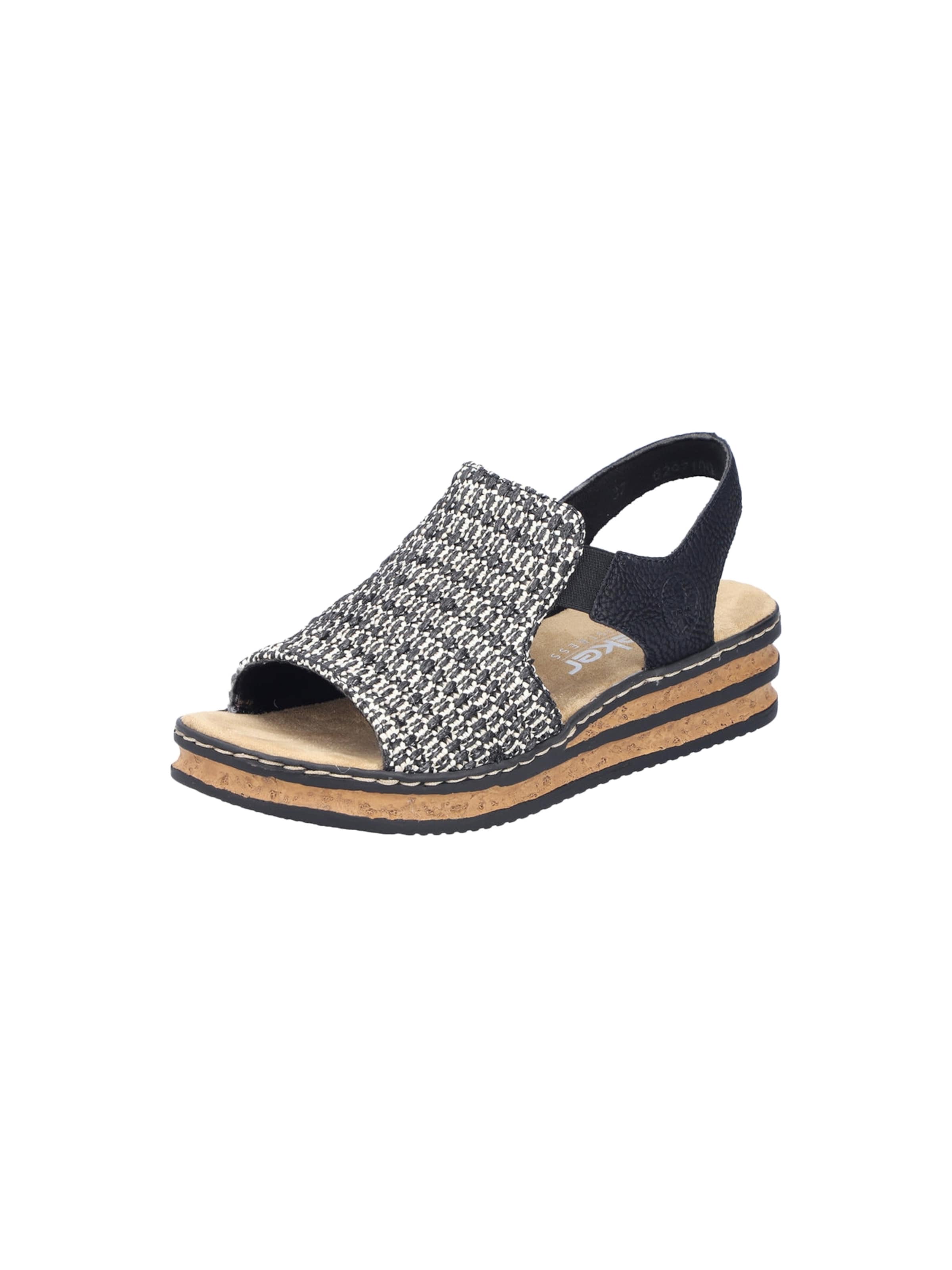 Sandales Rieker en noir : devant
