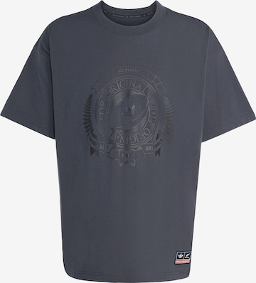 ADIDAS ORIGINALS Тениска 'Adidas Originals & All Blacks' в сиво: отпред