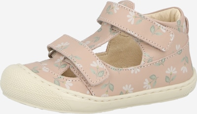 Pirmieji vaiko vaikščiojimo bateliai 'PUFFY' iš NATURINO, spalva – šviesiai žalia / ryškiai rožinė spalva / balta, Prekių apžvalga