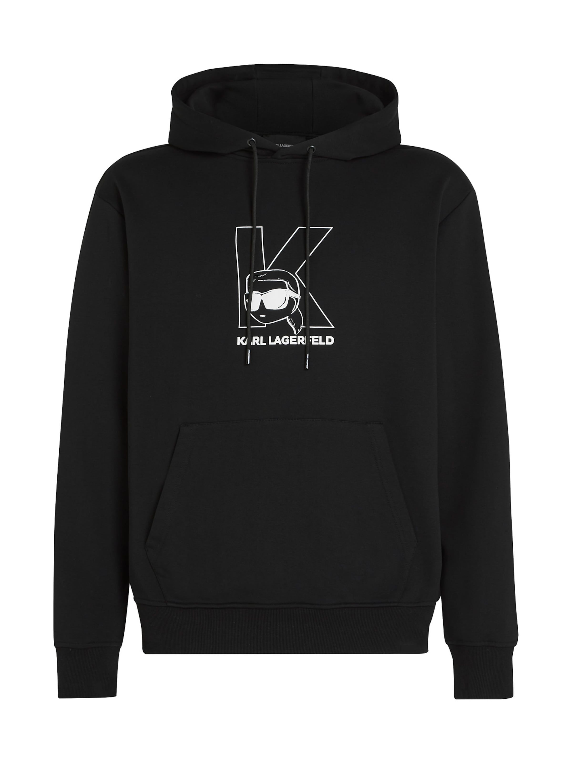 Felpa 'Ikon' di Karl Lagerfeld in nero: frontale