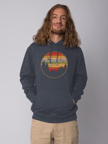 Sweat-shirt ' Sunset Berge & Tannen ' Watapparel en gris : devant