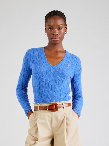 Pulover de la Polo Ralph Lauren pe albastru: față