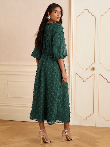 Robe love & roses en vert