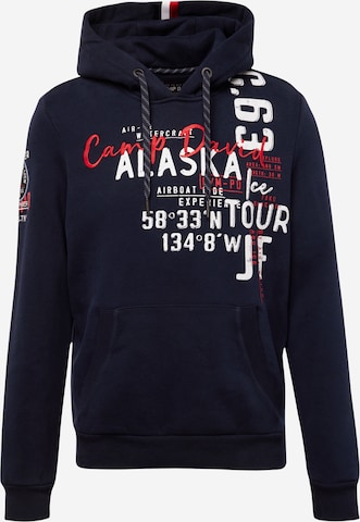CAMP DAVID Sweatshirt 'Alaska Ice Tour' in Blue: front