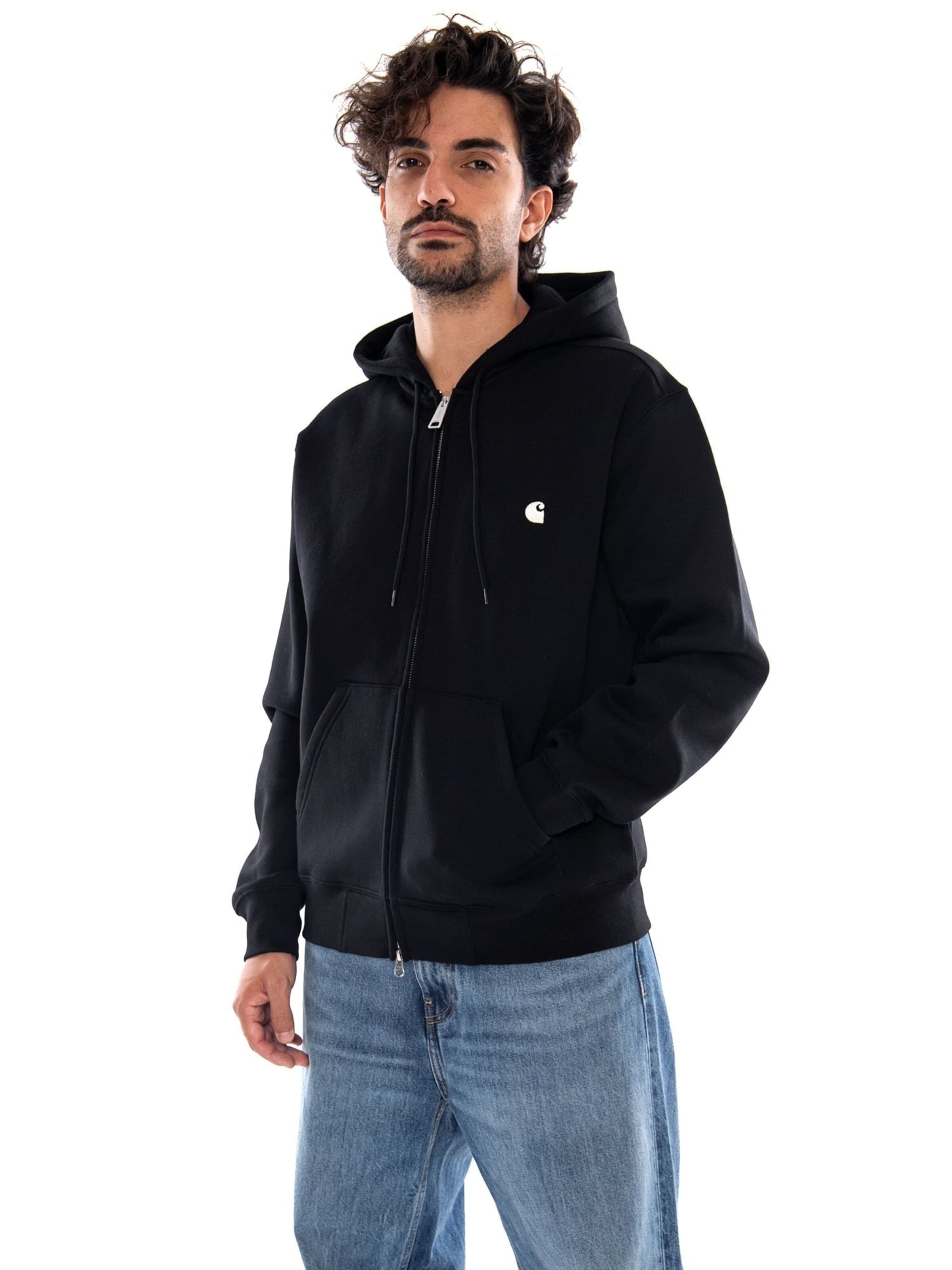 Carhartt WIP Sweatjakke 'Hooded Mack Jacket Black / Wax' i sort: forside