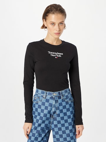 Tricou de la Tommy Jeans pe negru: față