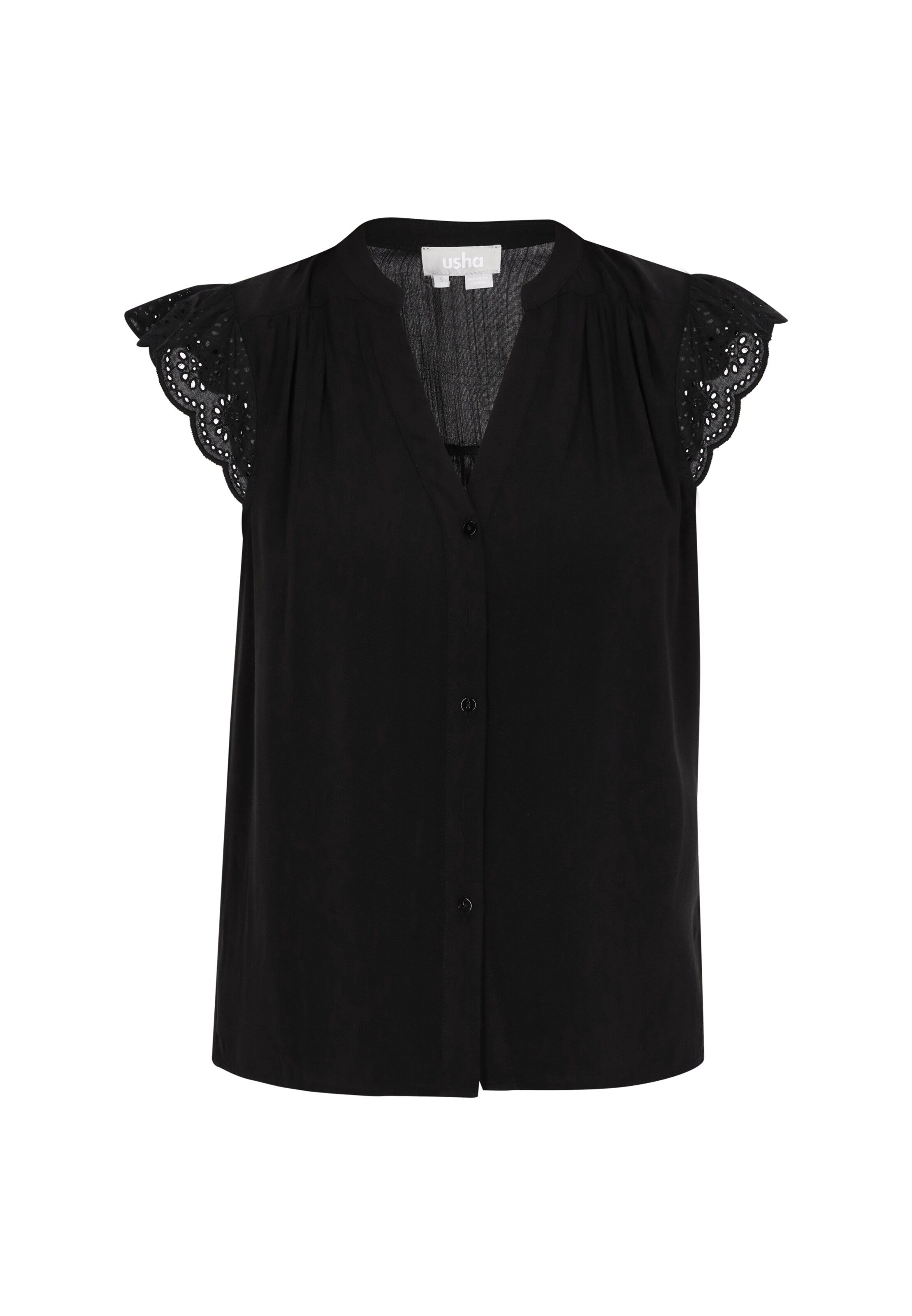 Usha - Blusa 'Fashion Look' em preto: frente