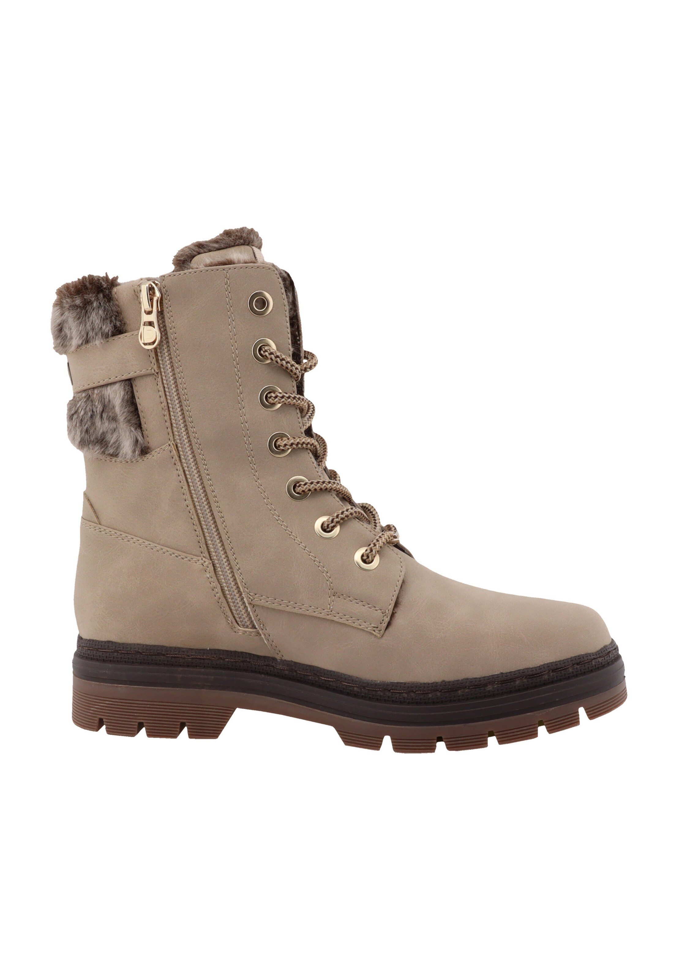 TOM TAILOR Schnürstiefel in Beige