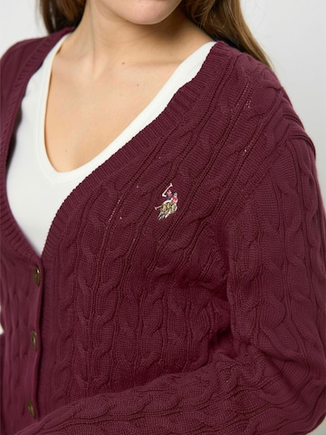 Geacă tricotată ' UW V-neck ' de la U.S. POLO ASSN. pe roșu