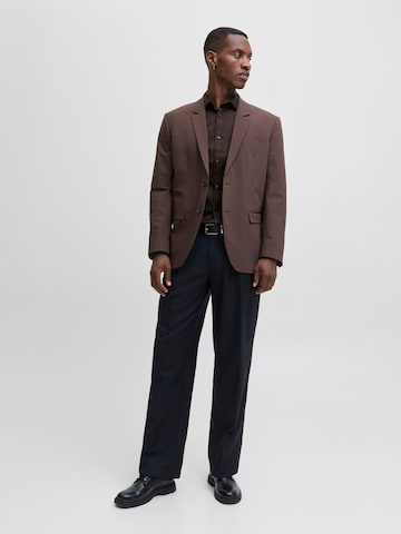JACK & JONES Super Slim Fit Hemd in Braun