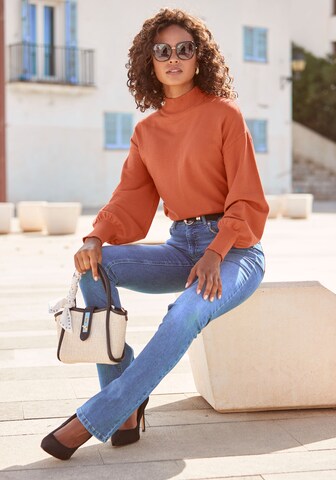 LASCANA Strickpullover in Braun