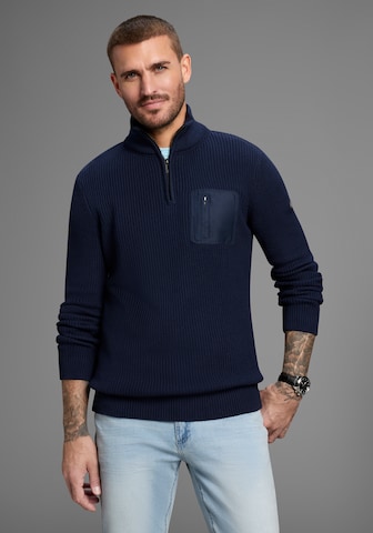 Bruno Banani LM Pullover in Blau: Vorderseite