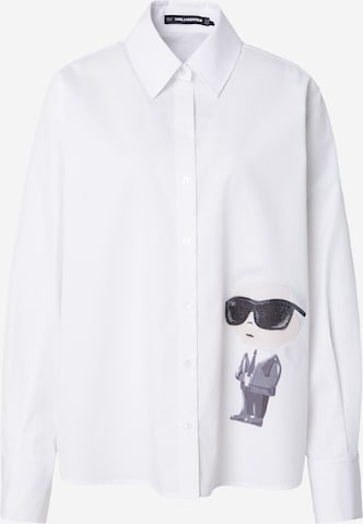 Karl LagerfeldBluza 'IKON AQUARELLE' - bijela boja: prednji dio