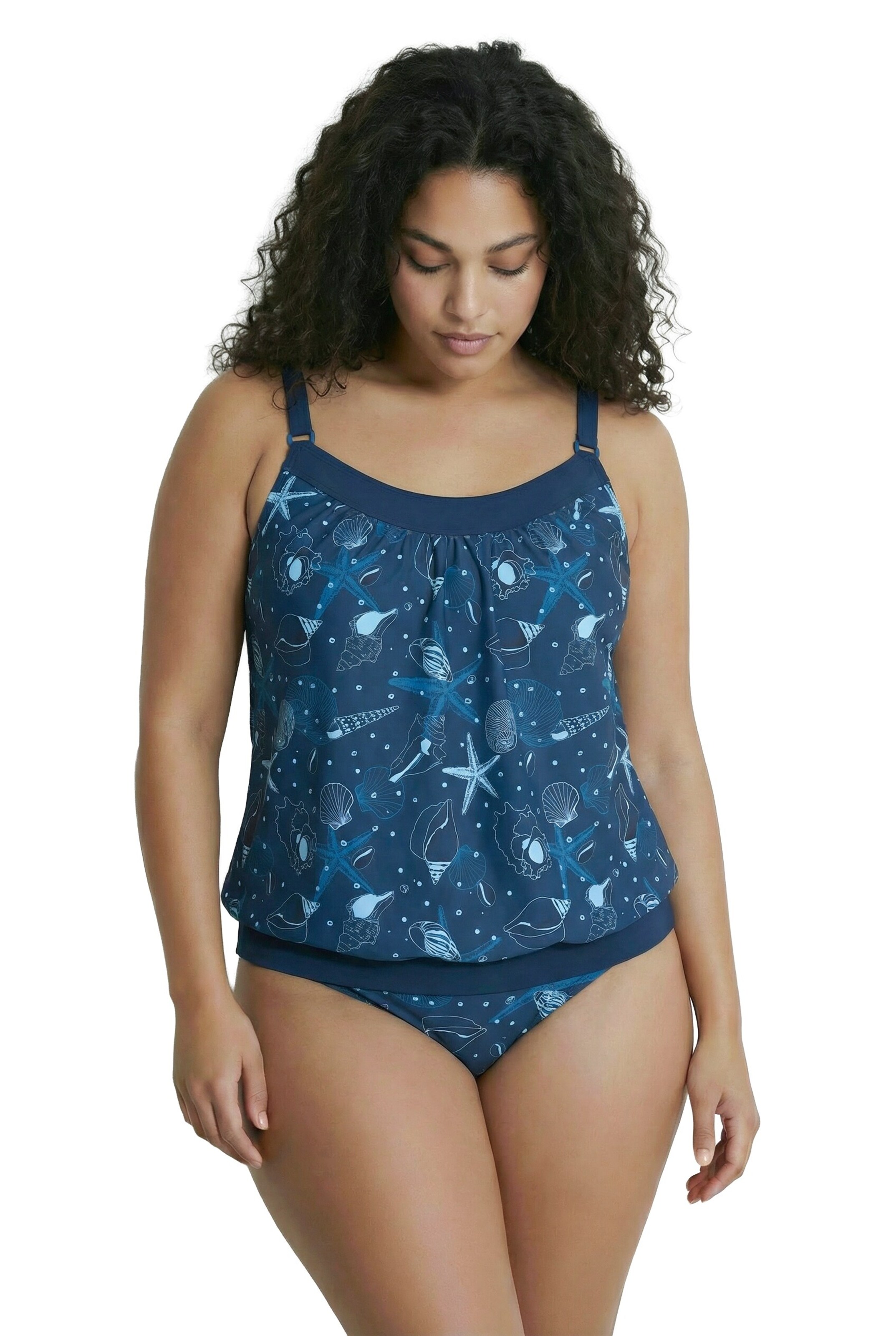 Ulla Popken Bandeau BH in Blauw: voorkant