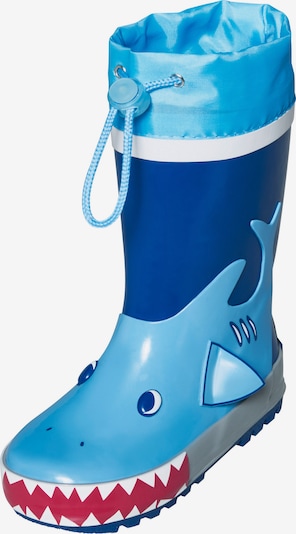 PLAYSHOES Gummistiefel 'Hai' in 20 in blau / hellblau / rot / weiß, Produktansicht