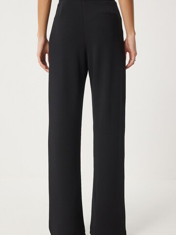 Happiness İstanbul Wide leg Trousers with creases in Black