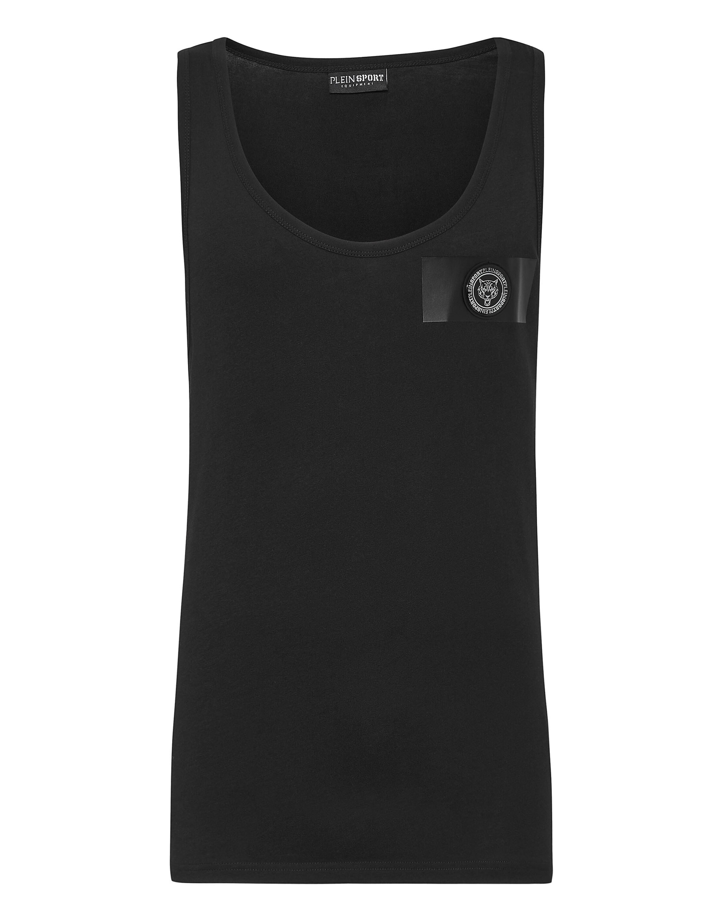 Plein Sport - Camiseta funcional en negro: frente