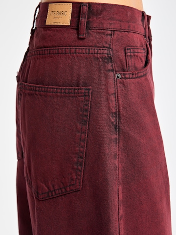IT'S BASIC Loosefit Jeans 'Skater Mid Rise Jeans' in Rood