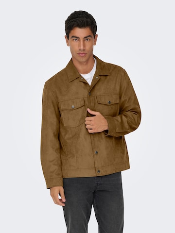 Only & Sons Between-Season Jacket 'ONSDAMIAN' in Brown: front