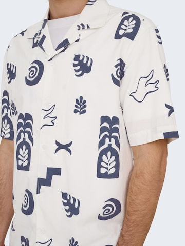 Only & Sons Regular fit Button Up Shirt in Beige