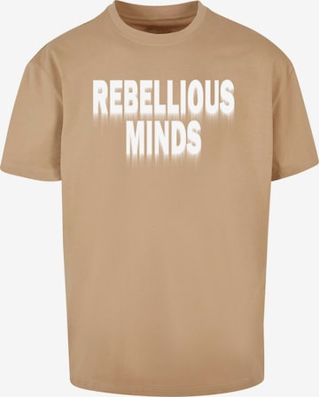 Maglietta 'Rebellious Minds' di Merchcode in beige: frontale