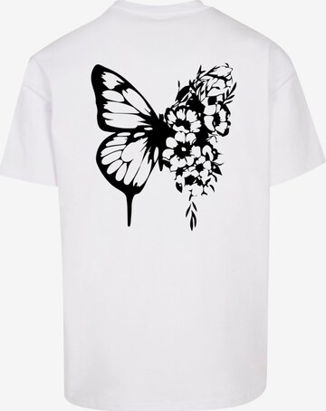 T-Shirt 'Flowers Bloom Heavy' Merchcode en blanc